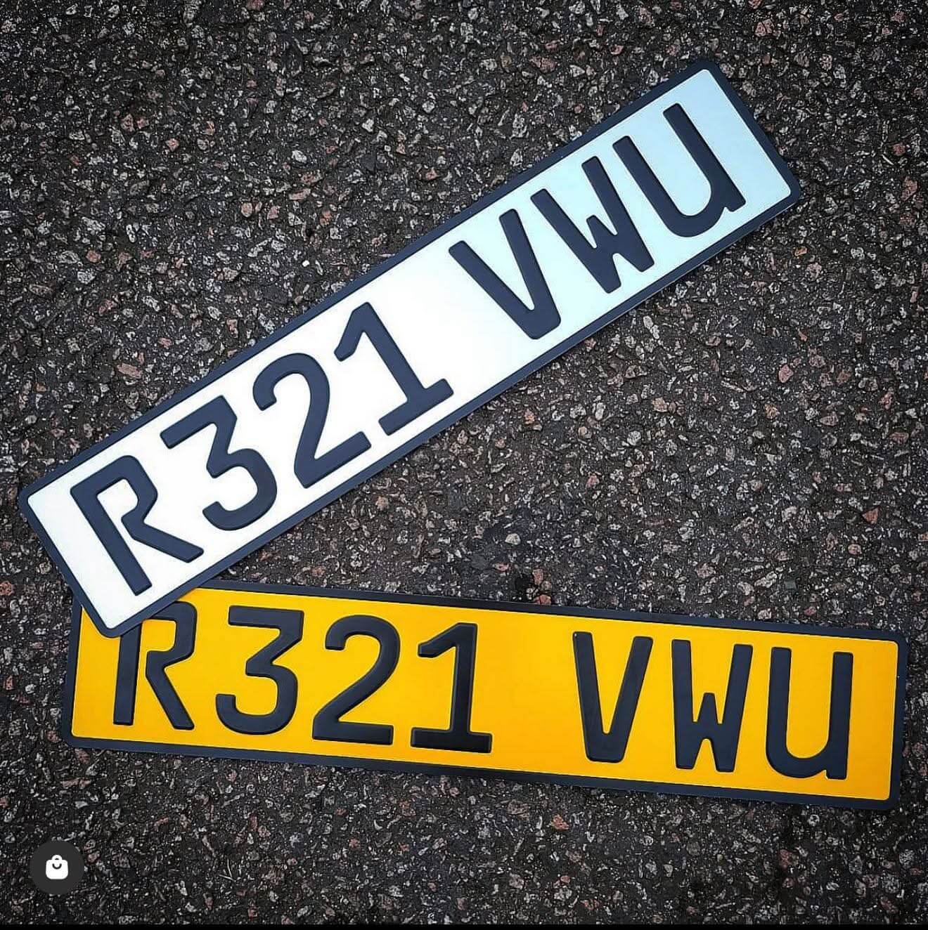 Set Of 2 Metal Pressed Number Plates - Aluminum, 520mm X 111mm, Self-Adhesive, For All Vehicles