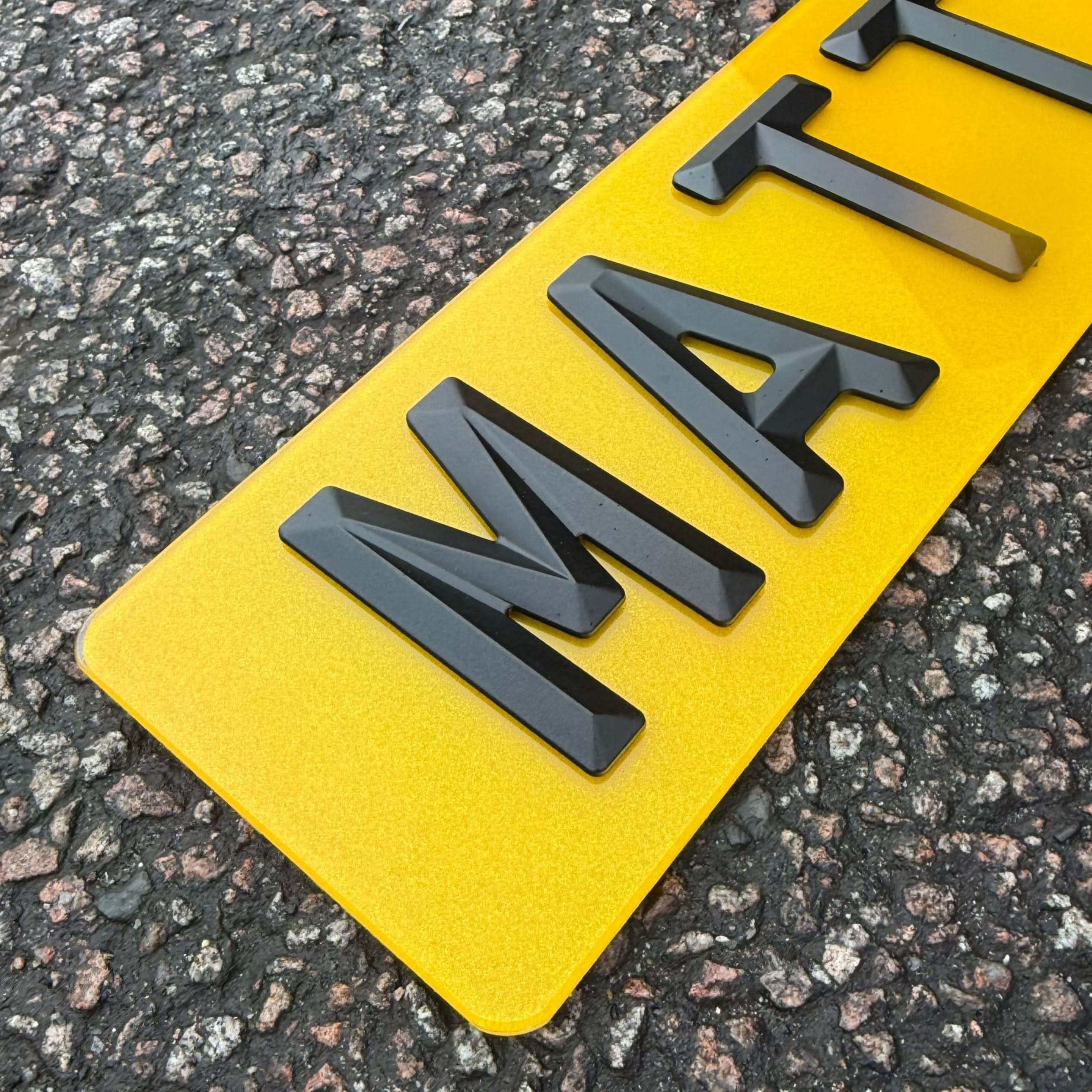 BEVEL MATT 4D NUMBER PLATES