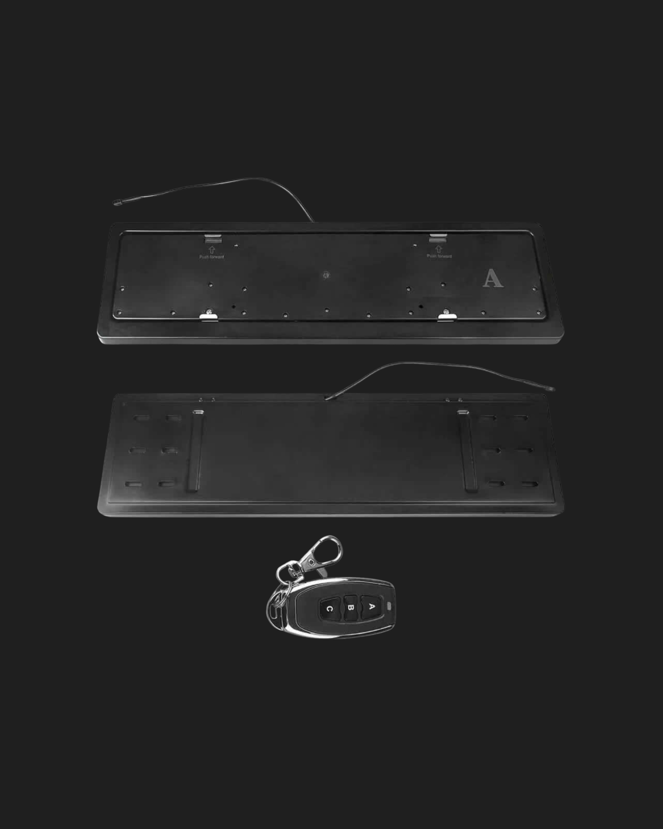 UK Standard Car Plate Frame Front/Rear for Car Shows Track Events Remote Control