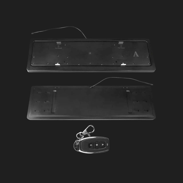 UK Standard Car Plate Frame Front/Rear for Car Shows Track Events Remote Control