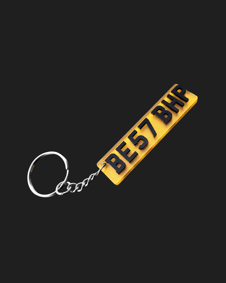 4D Number Plate Keyring