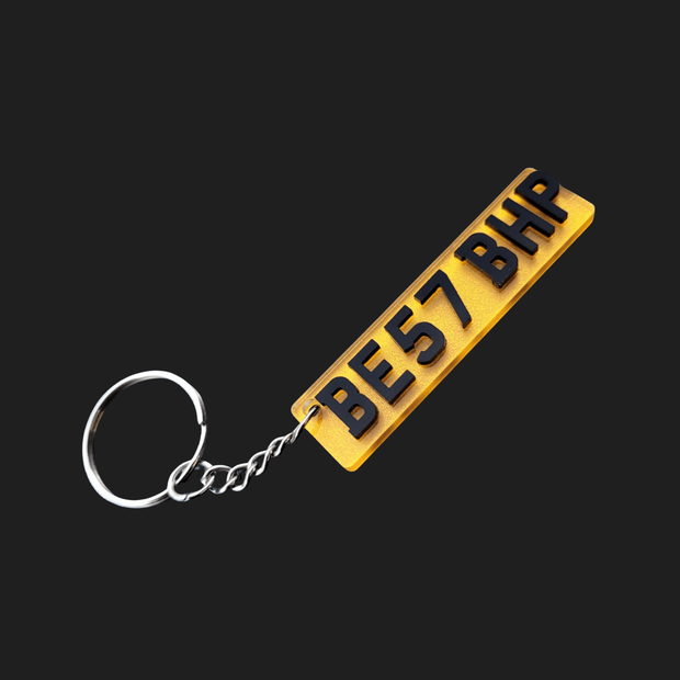 4D Number Plate Keyring