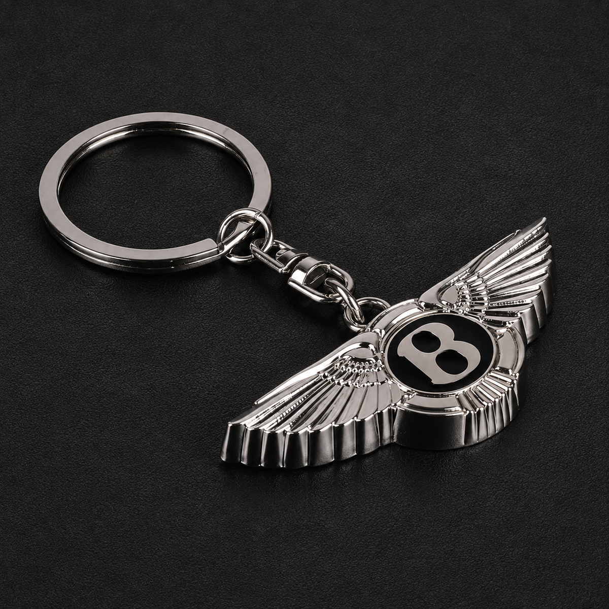 Bentley Winged B Chrome Keyring