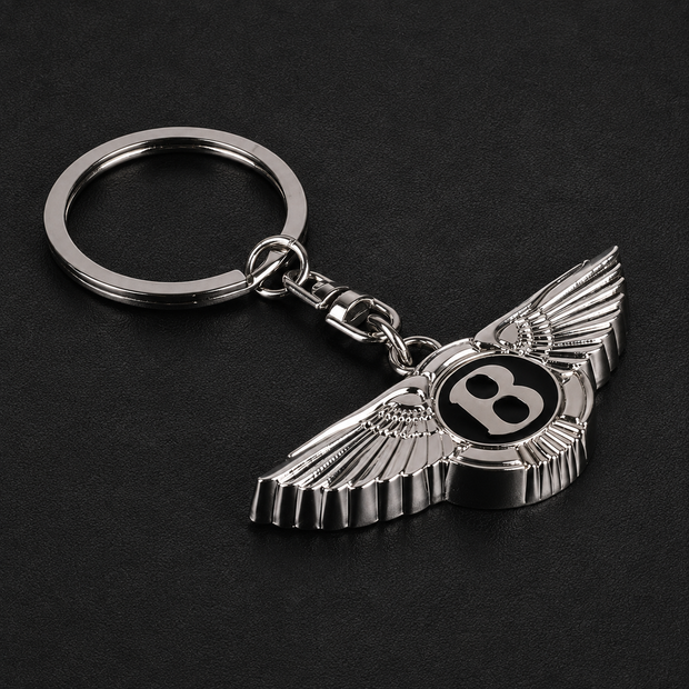 Bentley Winged B Chrome Keyring