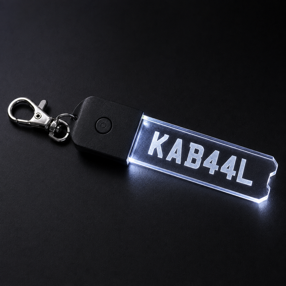 Personalised LED Number Plate Keyring