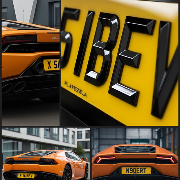 BEVEL GLOSS 4D NUMBER PLATES