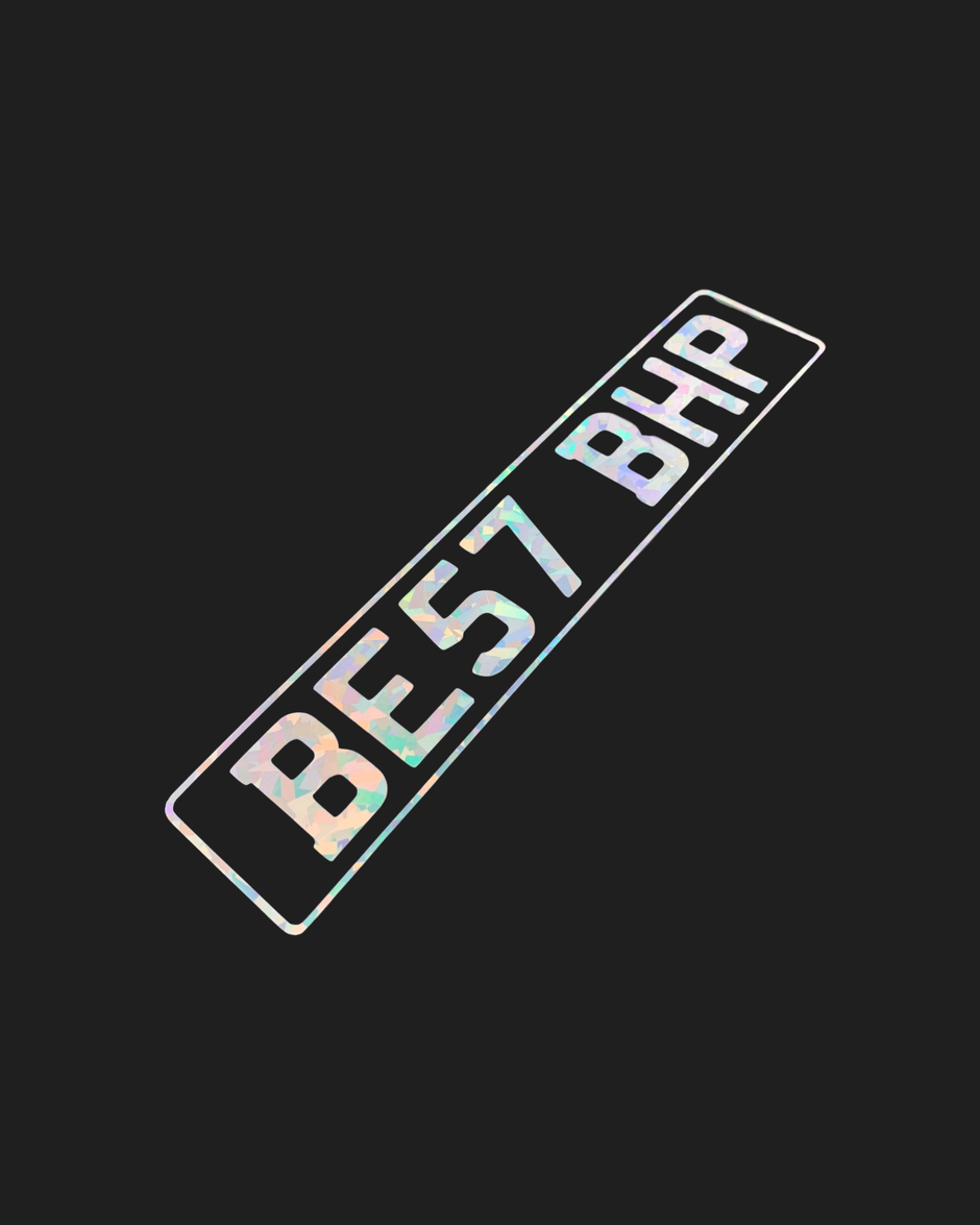 number plate tag sticker