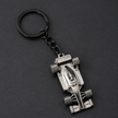 F1 Formula One race car chrome gunmetal keyring top view