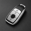 Mercedes-Benz key cover case in silver TPU with leather effect panel
