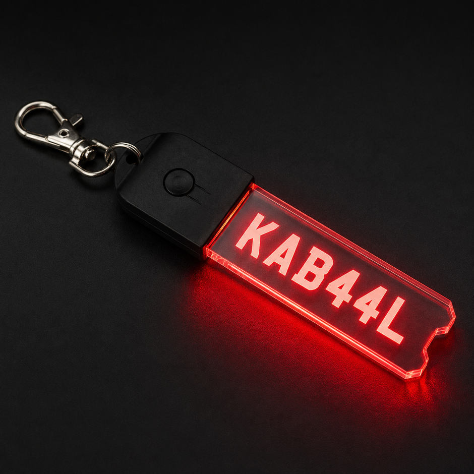 Personalised LED Number Plate Keyring