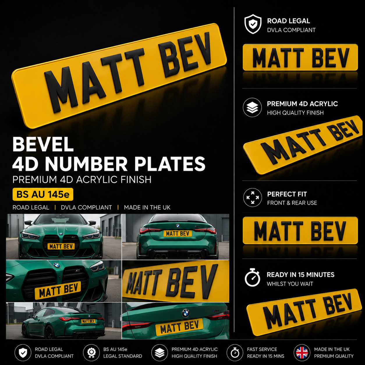 4D MATT BEVEL PLATES