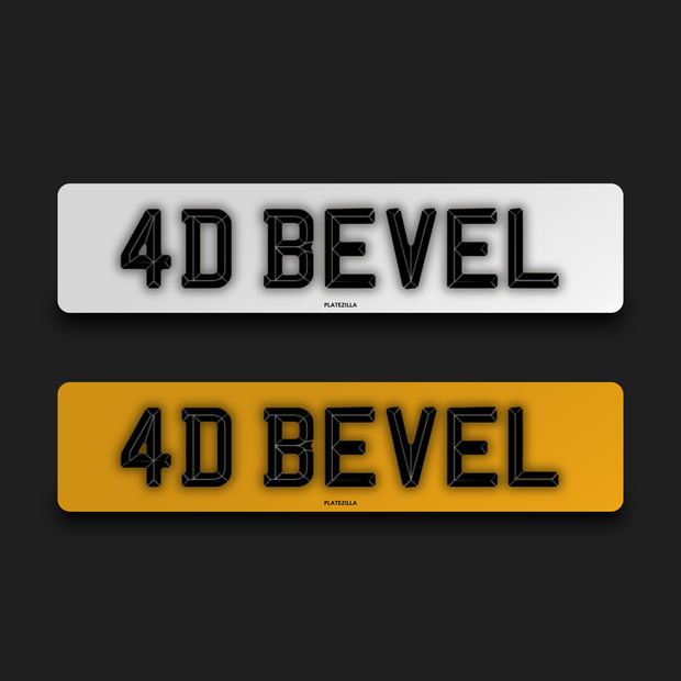 BEVEL GLOSS 4D NUMBER PLATES