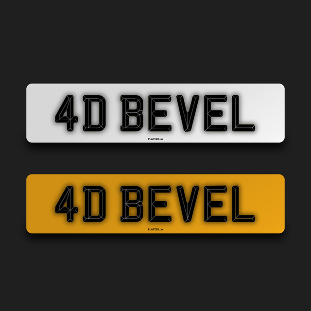 BEVEL GLOSS 4D NUMBER PLATES