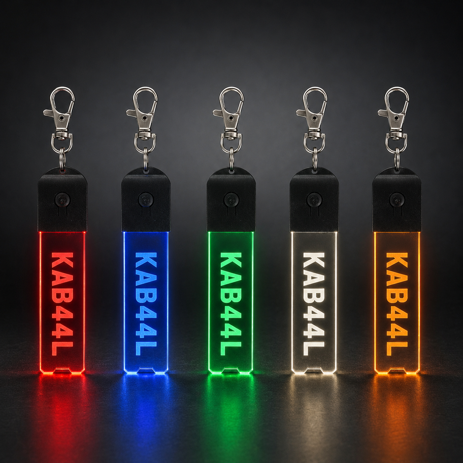 Personalised LED Number Plate Keyring