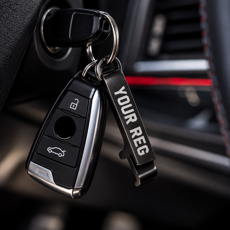 Custom Reg bottle opener keyring