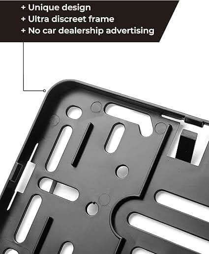 PLEXICLICK® PRO - Number Plate Holder for Cars - Invisible Look - Black - Universal License Plate Holder