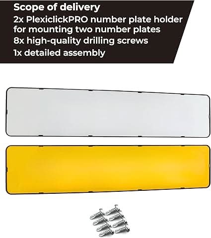 PLEXICLICK® PRO - Number Plate Holder for Cars - Invisible Look - Black - Universal License Plate Holder