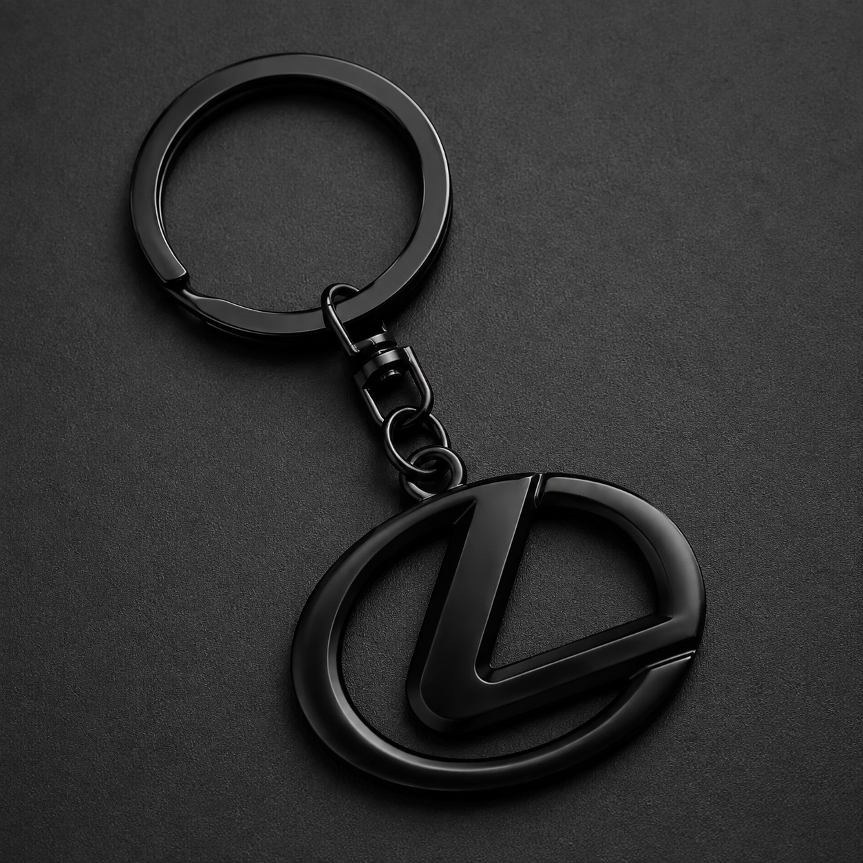 Lexus black edition logo keyring in gloss black metal