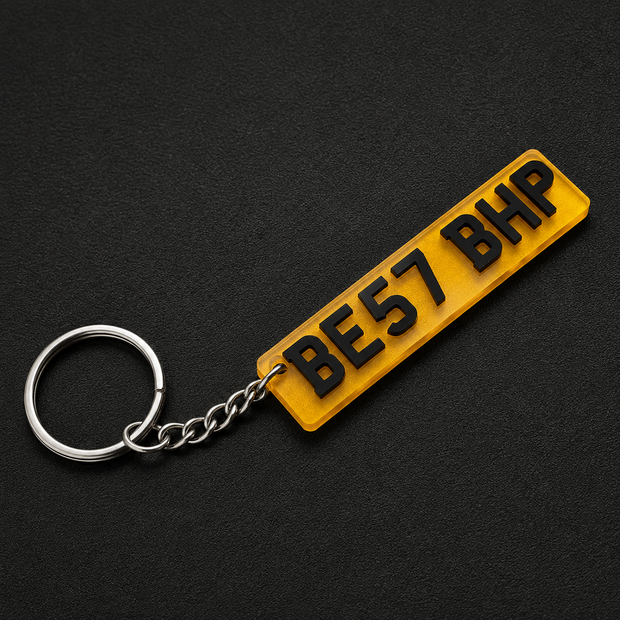 4D Number Plate Keyring