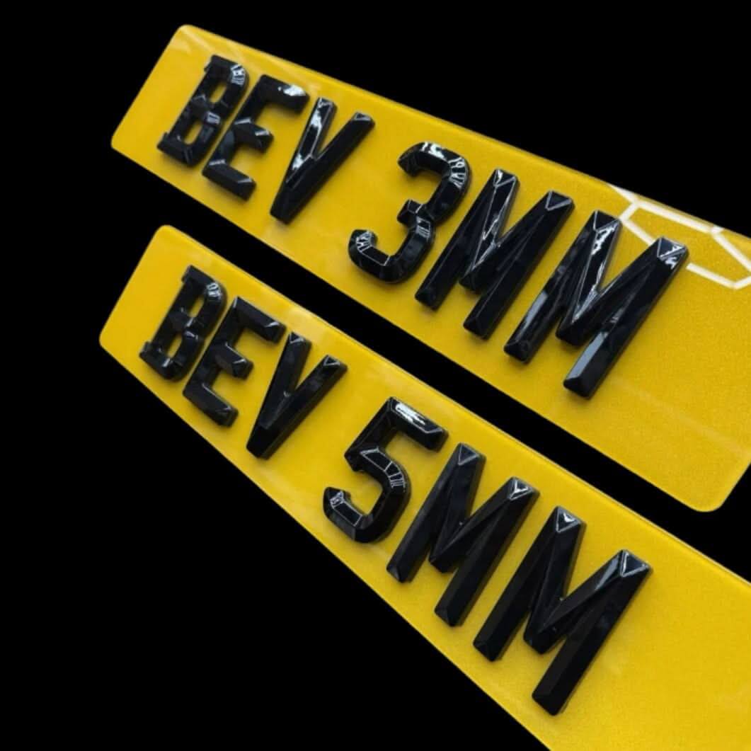 BEVEL GLOSS 4D NUMBER PLATES
