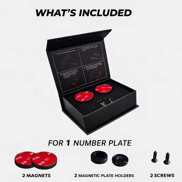MAGNETIC REMOVABLE NUMBER PLATE KIT