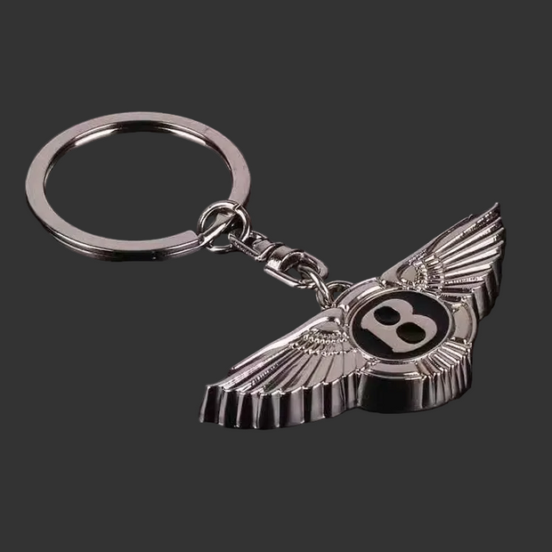 Bentley Winged B Chrome Keyring