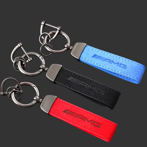 Mercedes AMG leather keyring in black