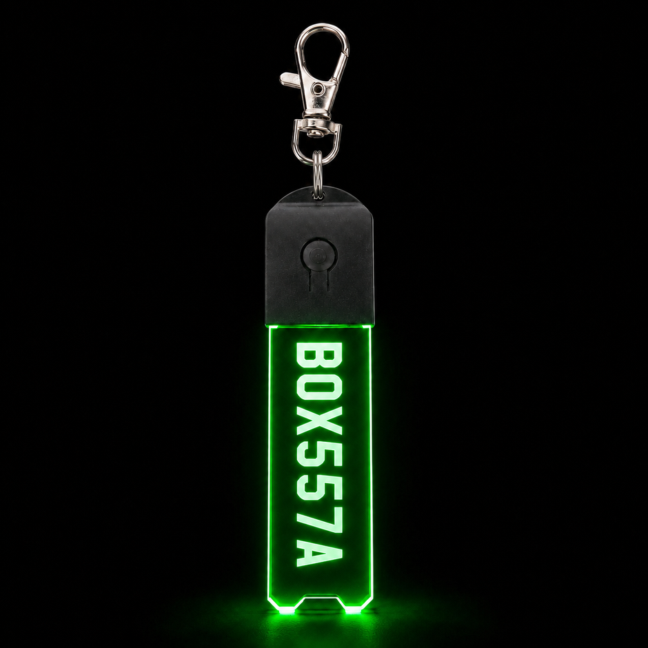 Personalised LED Number Plate Keyring