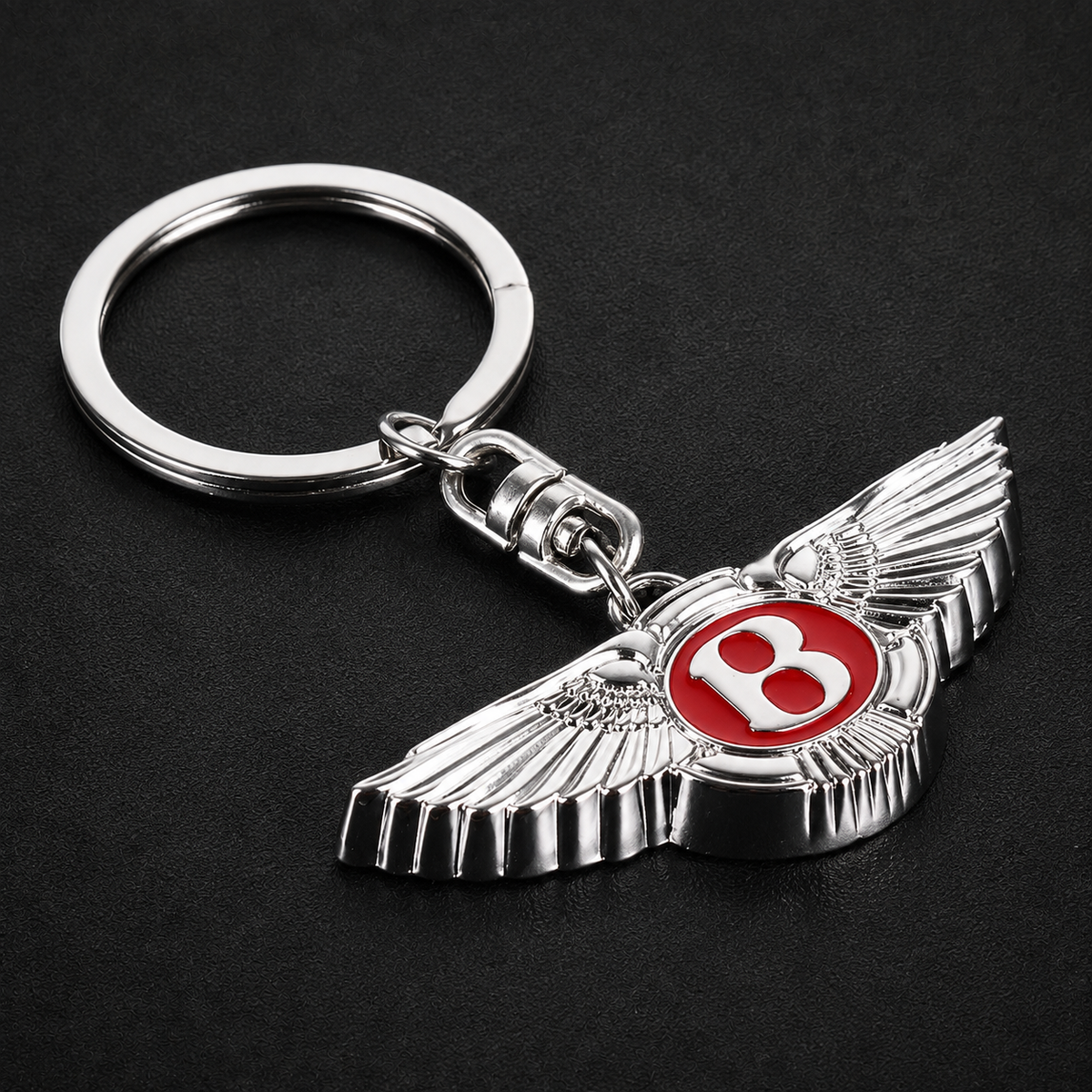 Bentley Winged B Chrome Keyring