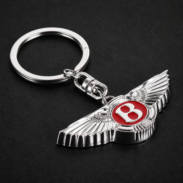 Bentley Winged B Chrome Keyring