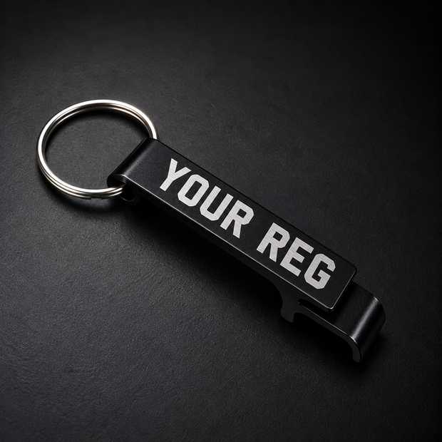 Custom Reg bottle opener keyring