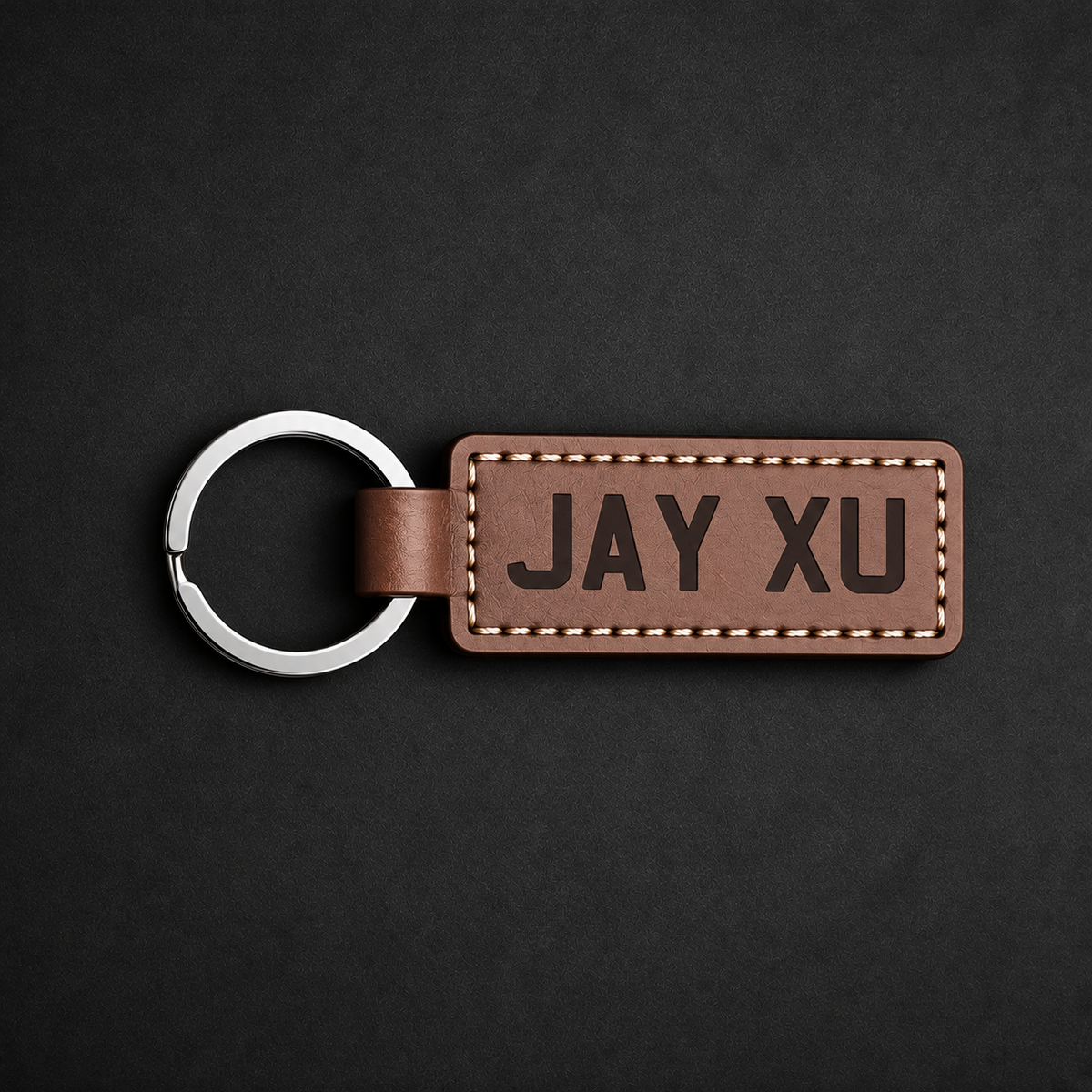 LEATHER NUMBER PLATE KEYRING