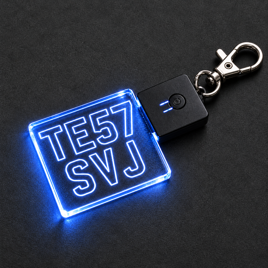 Personalised LED Number Plate Keyring