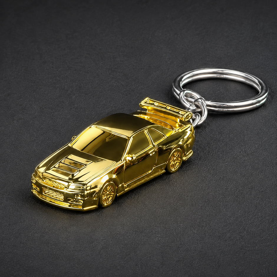 24ct Gold Coated Nissan GTR R34 Keyring