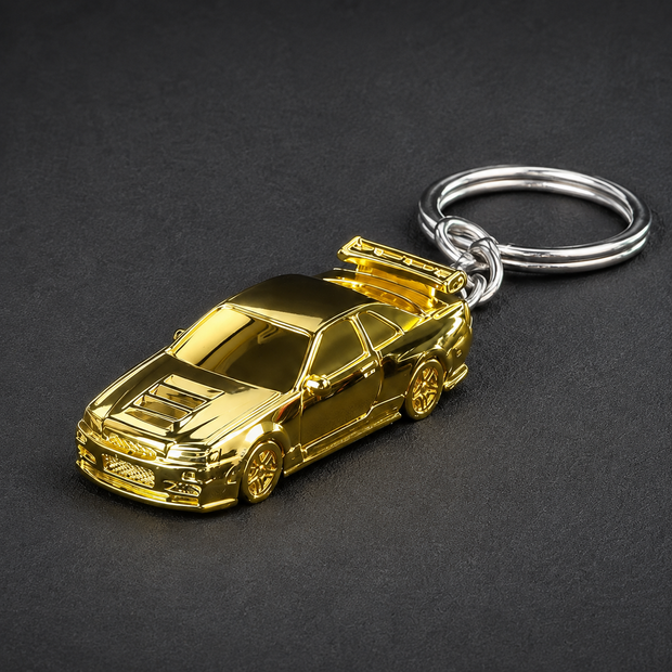 24ct Gold Coated Nissan GTR R34 Keyring