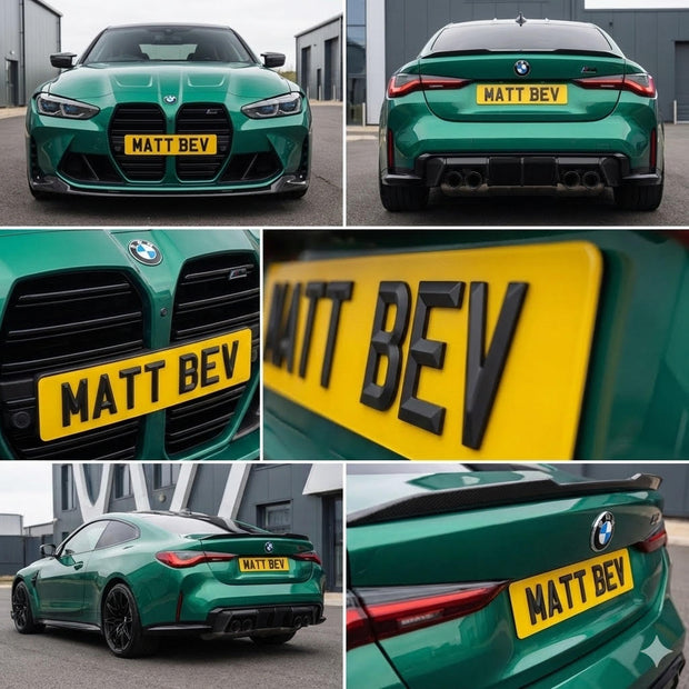 BEVEL MATT 4D NUMBER PLATES