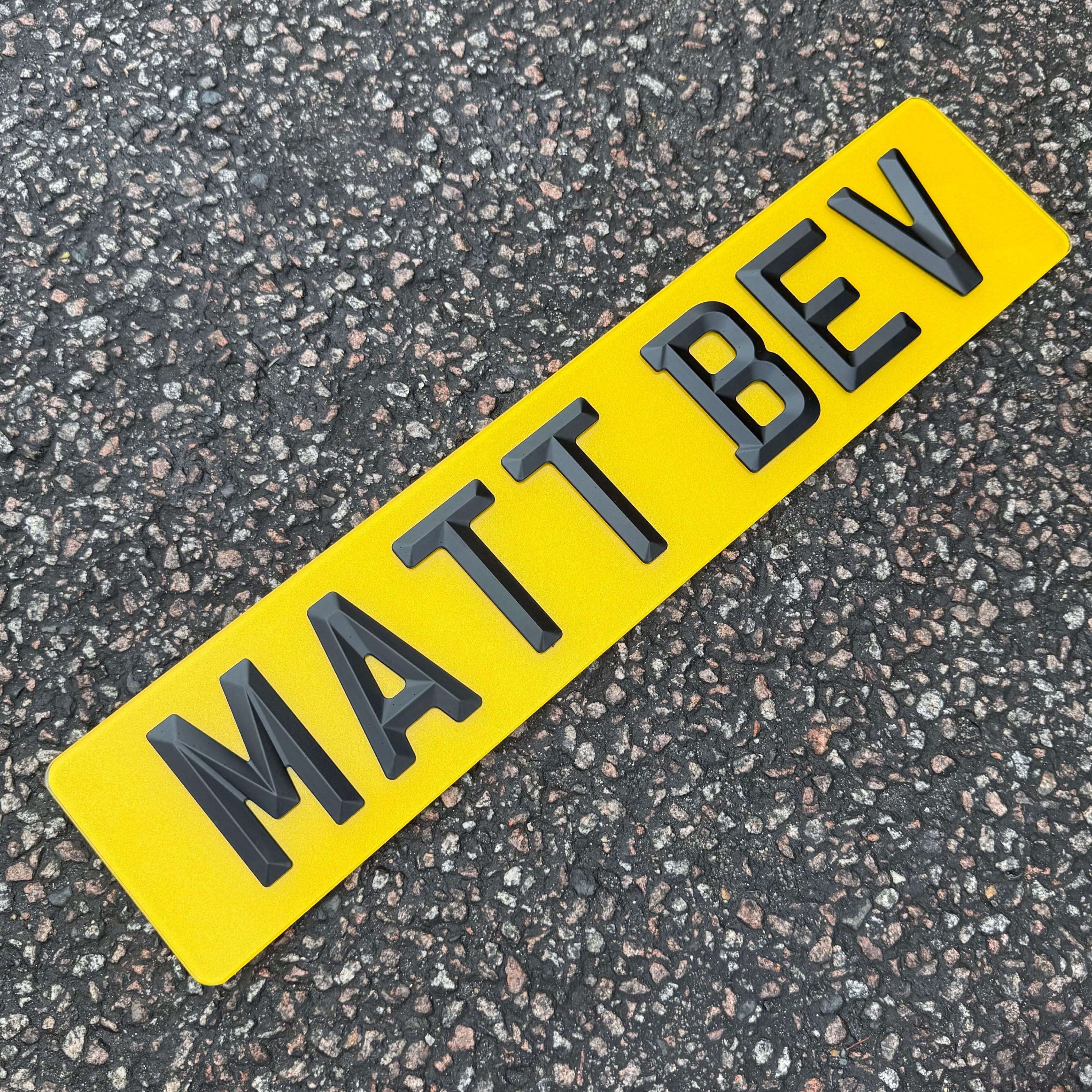 BEVEL MATT 4D NUMBER PLATES