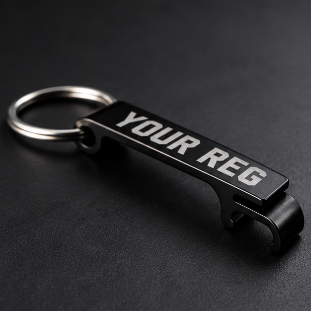 Custom Reg bottle opener keyring