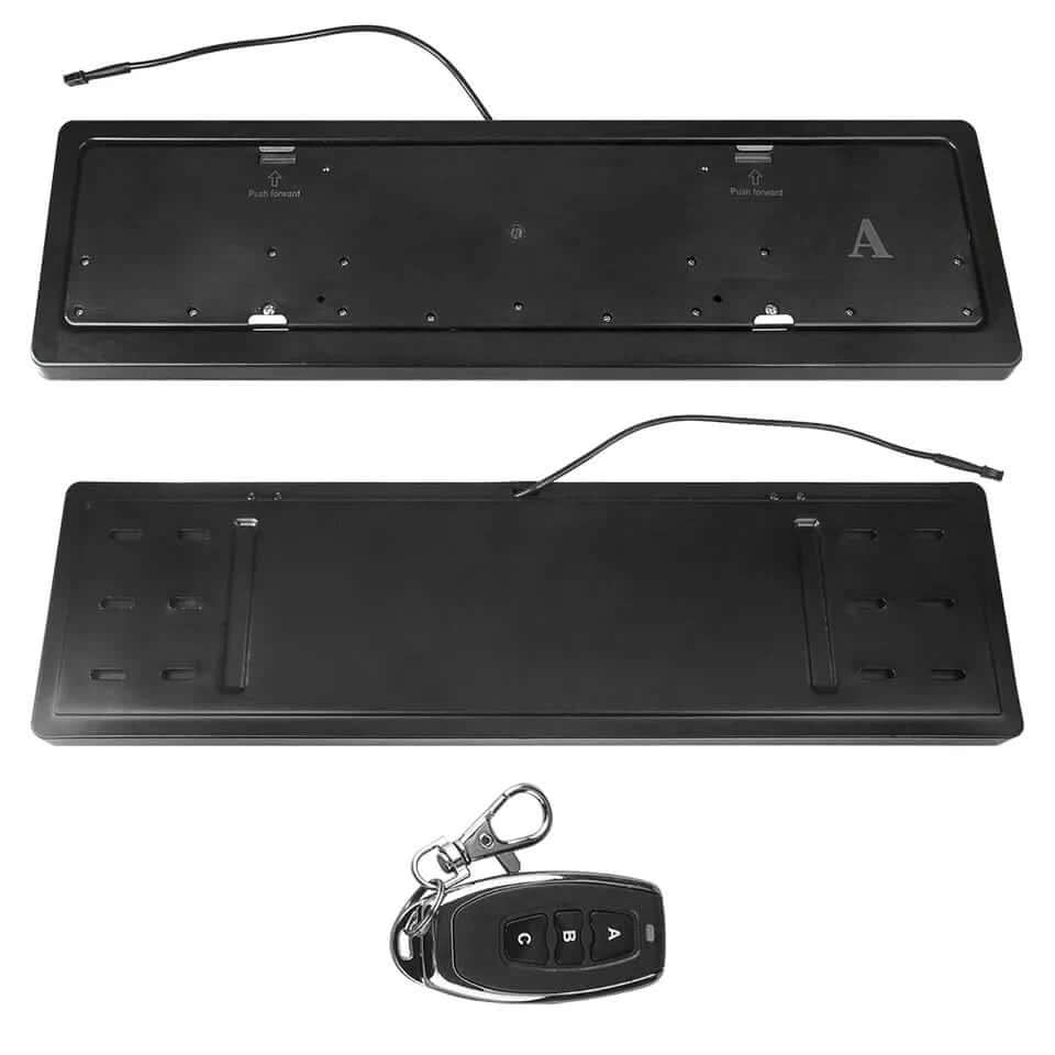 UK Standard Car Plate Frame Front/Rear for Car Shows Track Events Remote Control