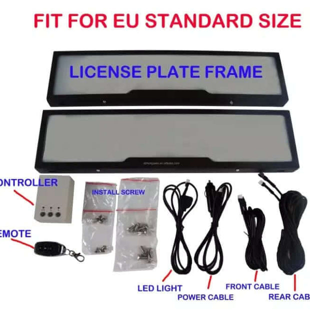 Standard Car Plate Frame Front/Rear for Car Shows Track Events Remote Control UK