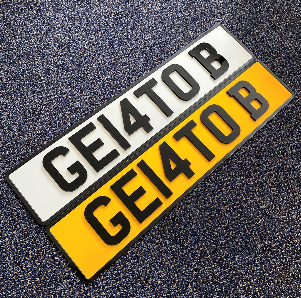 4D plates on Anti-Theft metal plates (with border)-Plate Zilla